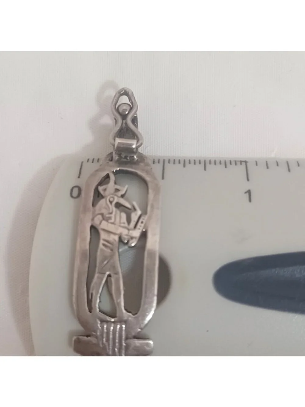 925 Sterling Silver Vtg Egyptian Hieroglyphic Storyteller Panel Link Bracelet